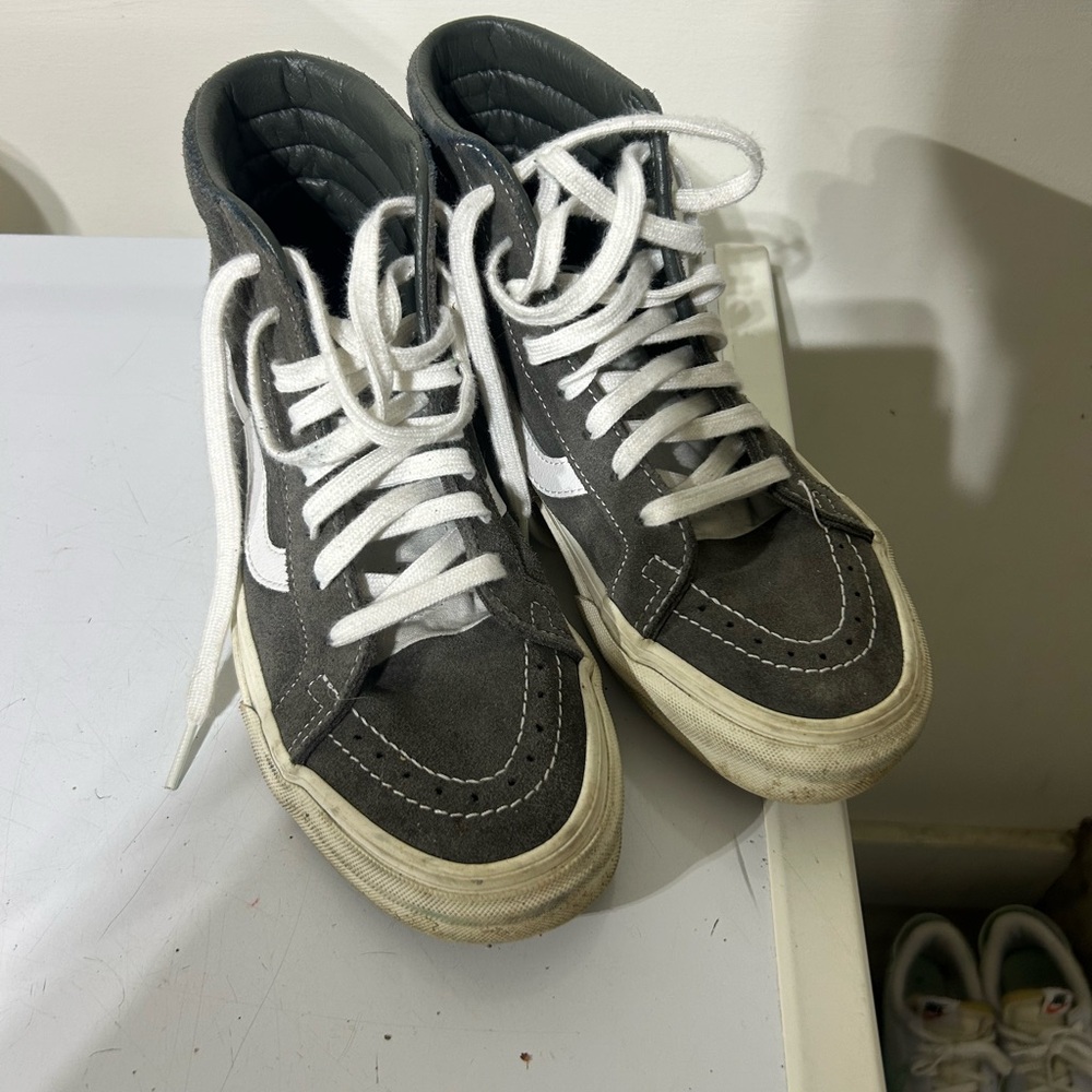 Vans Gray and White Skate Shoes